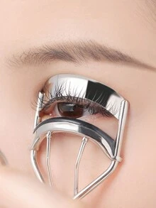 1pc Portable Eyelash Curler Clip, Eyelash Curling Tool - Silver - View 2