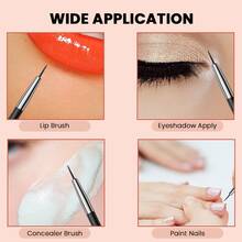 50pcs White Portable Makeup Brush Set - Black and White - View 2