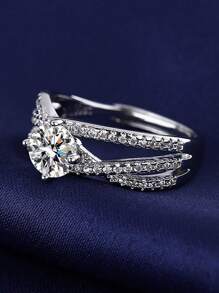 1pc Stainless Steel Fashionable All-Match Ring - Silver - View 4