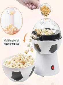 Máquina De Palomitas De Maíz Mini Eléctrica Modelo Fútbol, Mini Máquina Eléctrica De Palomitas De Maíz En Forma De Balón De Fútbol Para Uso Doméstico - Blanco - Ver 1