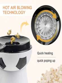 Máquina De Palomitas De Maíz Mini Eléctrica Modelo Fútbol, Mini Máquina Eléctrica De Palomitas De Maíz En Forma De Balón De Fútbol Para Uso Doméstico - Blanco - Ver 4