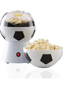 Máquina De Palomitas De Maíz Mini Eléctrica Modelo Fútbol, Mini Máquina Eléctrica De Palomitas De Maíz En Forma De Balón De Fútbol Para Uso Doméstico - Blanco - Ver 5