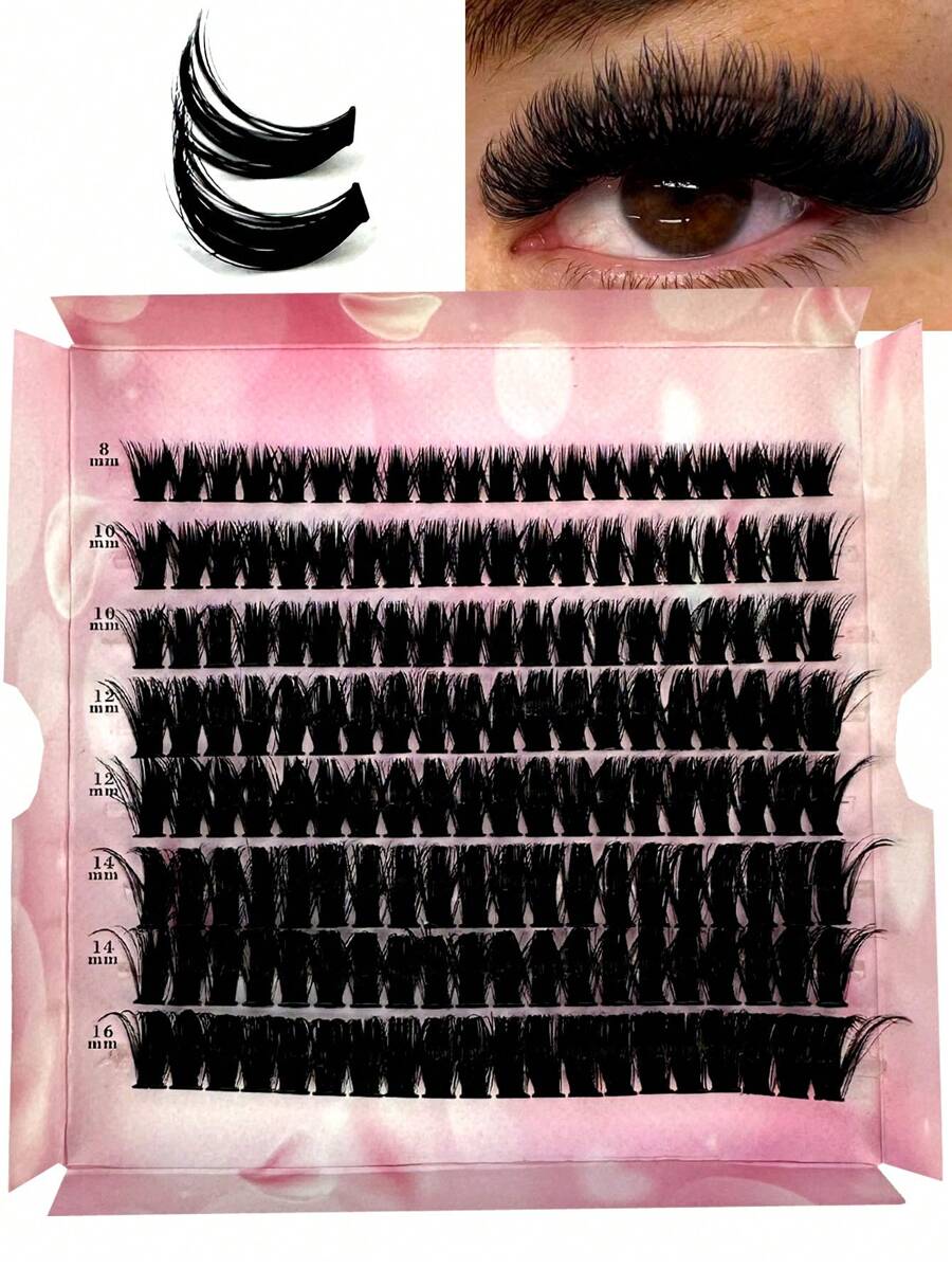 Pha trộn 80D Da chồn nhân táo Lông mi Đối với Tự nhiên 3D Cá nhân Nối mi Nga Dung tích Công cụ trang điểm ( 160 ) - màu đen - Xem 1