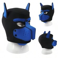 1pc Blue Party Puppy Mask - Royal Blue - View 2