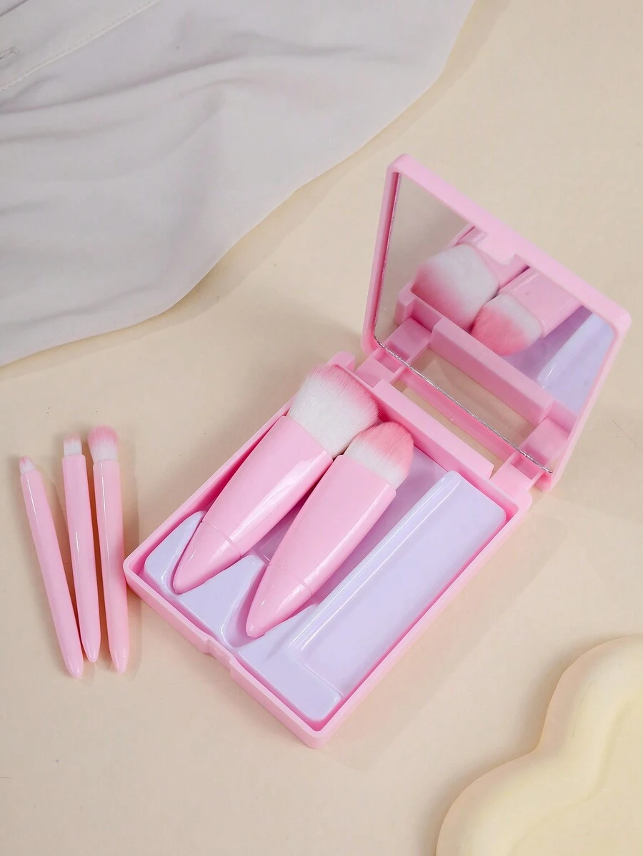 5件套化妆刷套装，包含散粉刷、粉底刷、眼影刷，带镜子，刷毛柔软，专业美妆工具，化妆刷套装，化妆刷套装，化妆刷套装，全套化妆工具，化妆刷套装，全套化妆工具，化妆刷套装，化妆刷套装，化妆礼盒套装