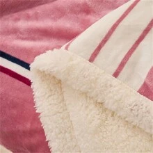 1個加厚雙面法蘭絨毛毯,高克重,暖奶珊瑚絨,網格圖案,適用於臥室,客廳,旅行