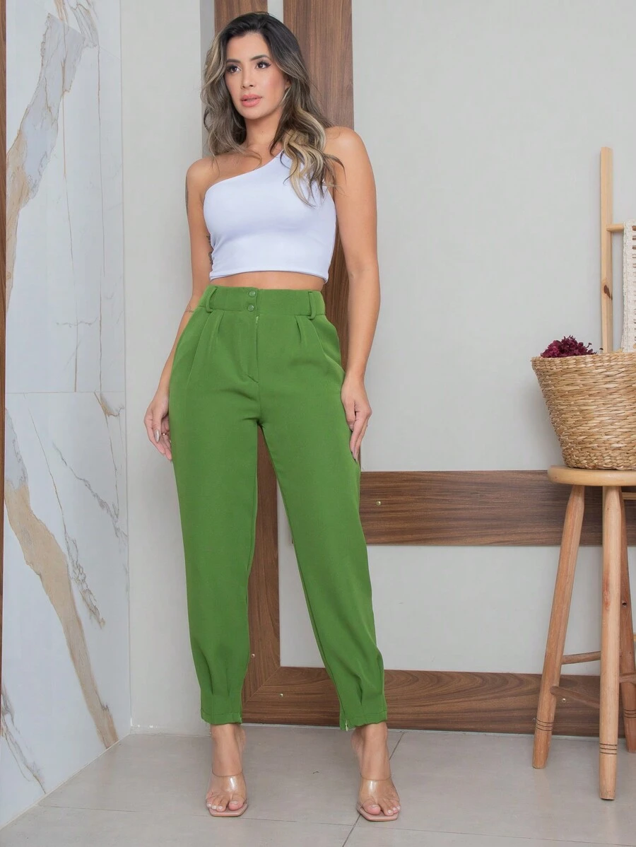 Women Pants - Army Green - View 1