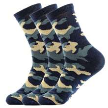 3pairs/Set Men's Camouflage Green Sports Mid-Calf Socks, Fall - Army Green - View 7