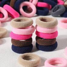 100pcs 0.8-Inch Diameter, Elastic, Non-Damaging Hair Ties For Girls, Suitable For Daily Use - 彩色 - 查看 5