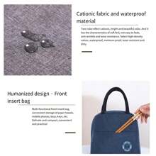 Dung lượng lớn Có thể mang đi Giấy nhôm Dày lên Túi hộp cơm cách nhiệt - Màu xanh hải quân - Xem 8