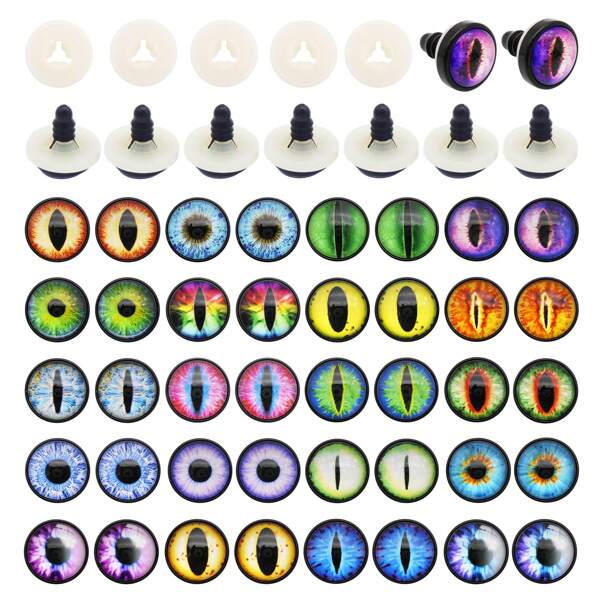 20 Pairs Dragon Eye Safety Eye for Stuffed Animal Doll Making with Washer Craft Eyes Bear Amigurumi Crochet Toy