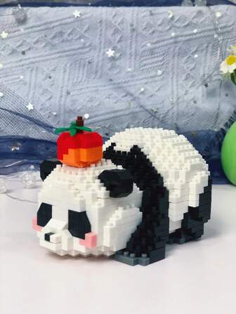 597pcs Creative Cartoon Nanoblock Panda Building Blocks Set For Teenagers And Adults, Perfect For Intelligence Development, Diy, Halloween/thanksgiving/christmas Gift