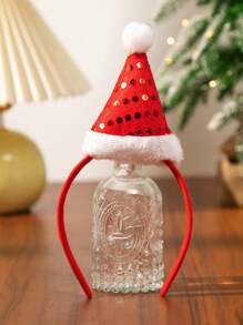 1 Băng đô hình mũ Giáng sinh, Hoàn hảo cho lễ hội, Băng đô cài tóc cho phụ kiện tóc nữ - Nhiều màu - Xem 1