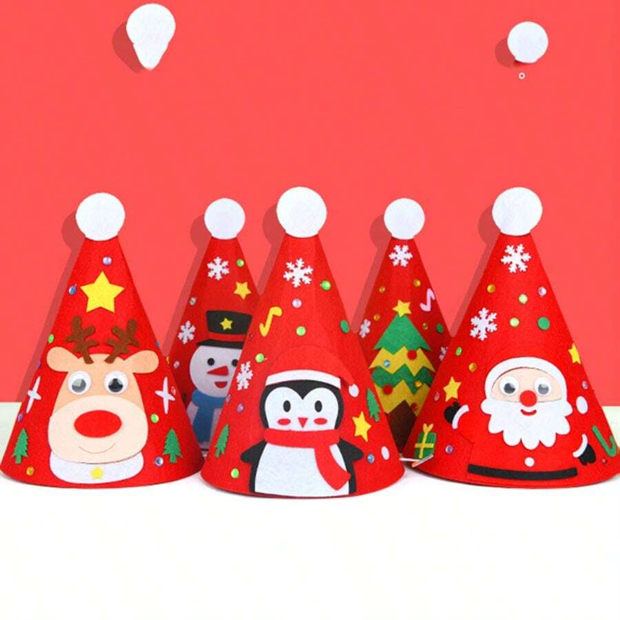 Kit De Material Para Hacer Sombreros Decorativos Navideños Creativos Diy, Colgante De Sombrero De Navidad Hecho En Casa, Conjunto De Material De Sombrero Hecho A Mano De Navidad - Verde - Ver 1
