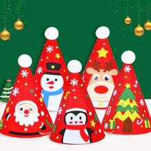 Kit De Material Para Hacer Sombreros Decorativos Navideños Creativos Diy, Colgante De Sombrero De Navidad Hecho En Casa, Conjunto De Material De Sombrero Hecho A Mano De Navidad - Verde - Ver 4