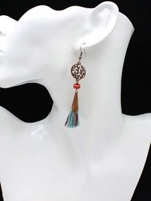 Phong cách Bohemian Tua Hoa tai Với Hoa rỗng & Chi tiết lá , Phong cách phương Tây Dangle Hoa tai Đối với phụ nữ - Nhiều màu - Xem 5