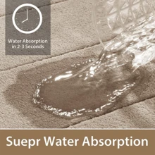 3入組加厚泡棉海綿浴室地墊套組,淺藍色,超柔軟防滑浴墊,適用於廚房、臥室、浴室,可機洗