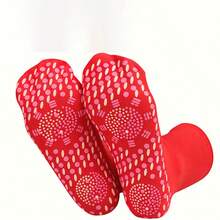 3pairs Red Thermal Insulated Self-heating Mid-calf Socks For Cold Resistance - Red - View 2