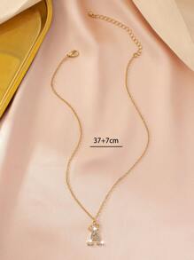 Single Layer 26 Alphabet Monogram Necklace, Golden Color, Perfect Summer Vacation Accessory/gift For Friend - Yellow Gold - View 4