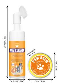 GJYC PET 1 Set De 2 Animaux De Compagnie Pied Nettoyage Mousse Et Patte Soin Crème , Nettoyage En Profondeur Hydratant Soin