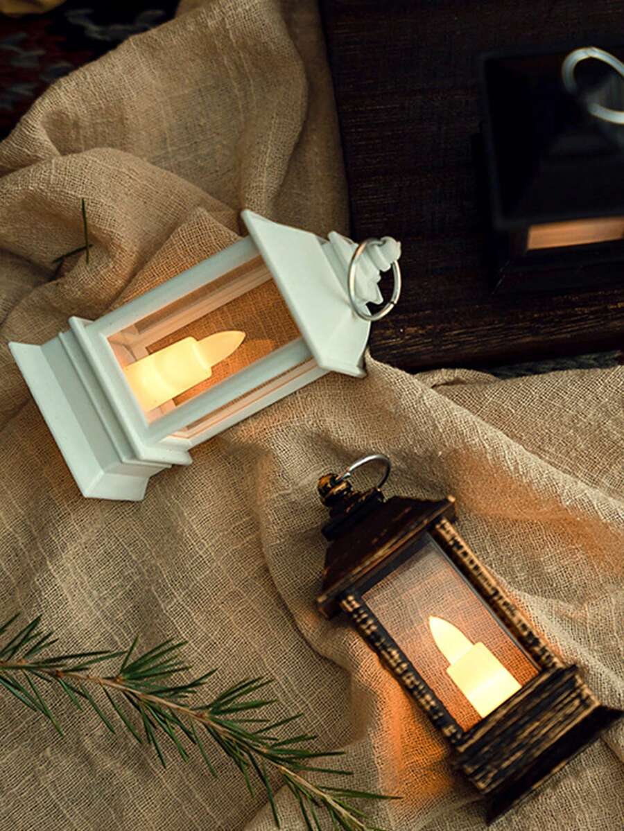 1入聖誕裝飾復古小馬燈led電子蠟燭燈家居裝飾禮品燈籠裝飾