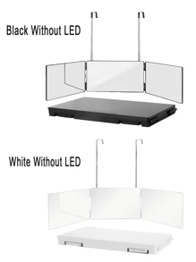 1入組款式3面鏡子自己理髮用的帶燈鏡子,可充電360三折鏡子,理髮師鏡子,led化妝鏡,照亮後腦勺的鏡子,diy理髮工具是男女的好禮物 - 彩色 - 查看 9
