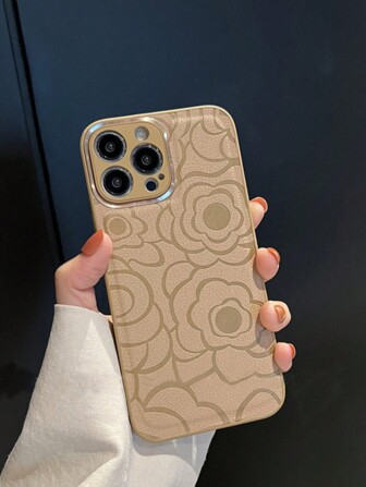 山茶花图案柔软TPU皮革手机壳适用于iPhone17 Air 17 Pro Max 16 Pro 15 Plus 14 Pro Max 13 12 11防水防震防摔防刮