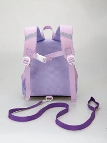 Cartoon Cute Rabbit Design Girls' Pink Backpack For Kindergarten Or Preschool - Purple - View 9