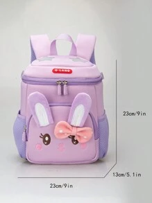Cartoon Cute Rabbit Design Girls' Pink Backpack For Kindergarten Or Preschool - Purple - View 10