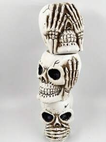 1入創意樹脂製骷髏造型花盆裝飾品,適用於花園或庭院裝飾