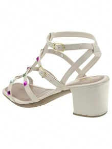 Women Heeled Sandals - 米色 - 查看 4
