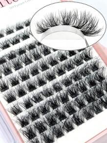 Asiteo 90 片 DIY 睫毛分段仿貂皮睫毛蓬松凌乱 3D 簇 D 卷睫毛混合单根睫毛延长睫毛簇套装、睫毛、睫毛、假睫毛 - 彩色 - 查看 3