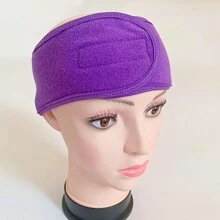 1 pieza Diadema facial para spa y maquillaje para lavarse la cara, diadema para ducha, baño, deporte, diadema para niñas, de poliéster ajustable con y antideslizante (color aleatorio)