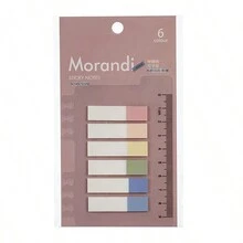 Morandi Color Index Sticky Notes, Fresh And Simple Classification Index Tabs, Plastic Loose Leaf, Writable Indicator Labels - Multicolor - View 3