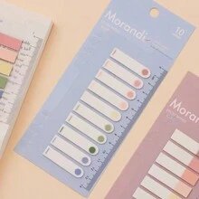 Morandi Color Index Sticky Notes, Fresh And Simple Classification Index Tabs, Plastic Loose Leaf, Writable Indicator Labels - Multicolor - View 4