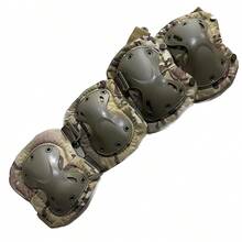 4入組迷彩膝蓋和肘部護具,4件套,跪地和爬行訓練戰鬥裝備,真人cs徑騎運動護具,戶外運動狩獵安全護具,成人護墊 - 銅色 - 查看 3