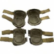 4入組迷彩膝蓋和肘部護具,4件套,跪地和爬行訓練戰鬥裝備,真人cs徑騎運動護具,戶外運動狩獵安全護具,成人護墊 - 銅色 - 查看 4