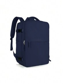 男士旅行背包工作包，手提行李箱，防水商務大型背包週末包，帶USB充電口的輕巧耐用筆記本電腦背包，適合15.6英寸筆記本電腦，女性旅行背包，多功能多層口袋與鞋履，適用於旅遊商務旅行上學和工作，戶外情人節禮物男女皆宜的禮物 - 藏蓝色 - 查看 5