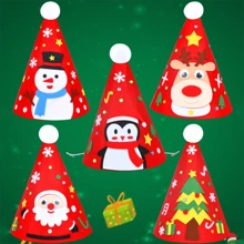Kit De Material Para Hacer Sombreros Decorativos Navideños Creativos Diy, Colgante De Sombrero De Navidad Hecho En Casa, Conjunto De Material De Sombrero Hecho A Mano De Navidad - Verde - Ver 5