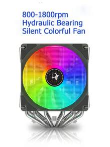 Golden Field XY-NP6-DB120 RGB Mute CPU Cooler Dual Tower 6 Heat Pipe CPU Cooler Colorful AGHP 800-1800RPM Anti-Gravity - Black - View 6