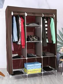 Portable Buildable Wardrobe Closet Aluminum Material And Quality And Resistant Fabric.