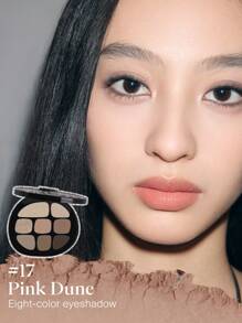 JOOCYEE 多色眼影盤 17 Pink Dune 8 色煙燻眼霧面閃光高色素柔和光滑眼影 - 17粉沙丘 - 查看 2