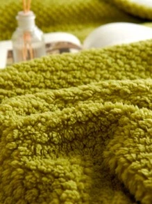 Solid Color Pineapple Plush & Sherpa Electric Blanket, Compatible With 110v American Plug, 3 Heating Settings With Indicator Light, 4 Hour Auto Shut-off. Machine Washable, Ce & Etl Certified. - Green - View 6