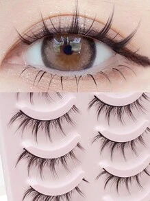 10pcs Small False Eyelashes 5pairs/set Natural & Realistic Fairy Lashes For Women Eyelash Extension - Black - View 1