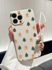 1个圣诞节TPU印花手机壳，带挂绳，兼容苹果、三星、小米和红米系列手机 - 彩色 - 查看 1