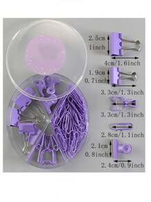 94pcs Colored Study & Office Supply Binder Clips Set, Blue - Blue - View 2