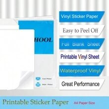 A4 Sticker Paper for Printing Printable Vinyl Sticker Paper Matte Self-adhesive Sticker Waterproof 30 Sheets for Inkjet Printer - White - View 3