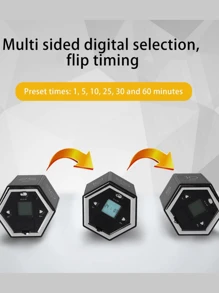 Hexagon Flip Timer Learning Timer Self-discipline Reminder Countdown Time Management Kitchen Timer - White - View 8