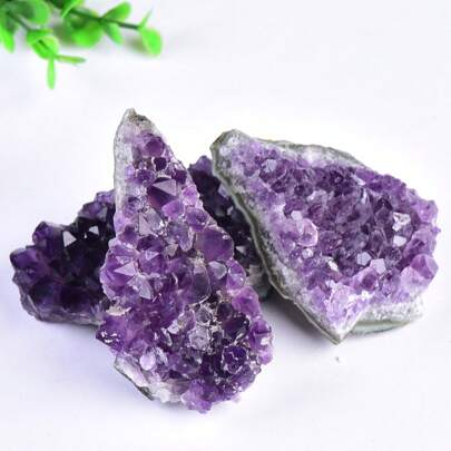 1 pezzo Ametista Cristallo naturale Pietra di quarzo Guarigione energetica Pietra minerale Roccia Decorazioni per casa Cluster di cristallo