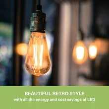3入/6入組e26 4瓦的愛迪生鎢絲燈泡,琥珀色復古暖色光泡,適用於餐廳和咖啡廳 - 金色 - 查看 4